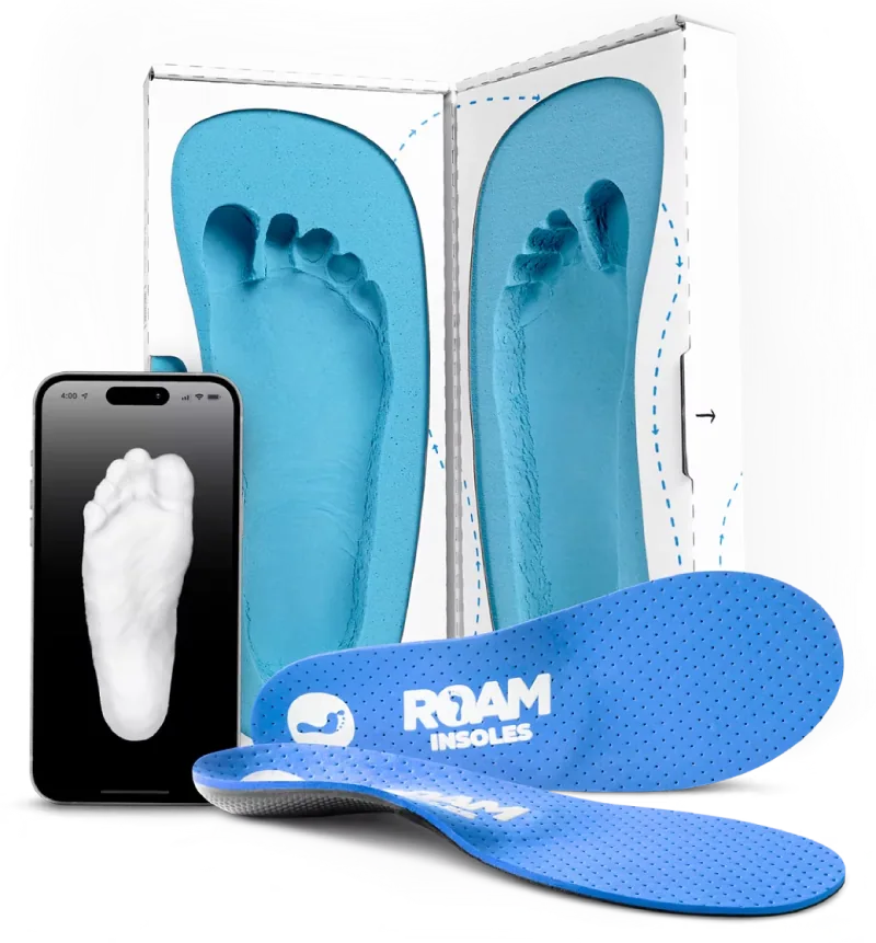 Roam insoles with the foam impression box and iPhone scan